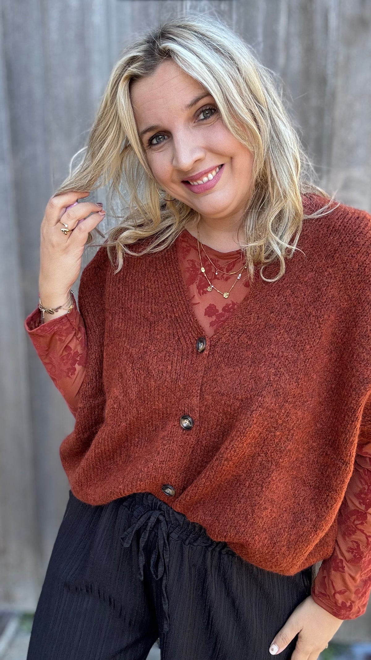 Elora cardigan - Brique
