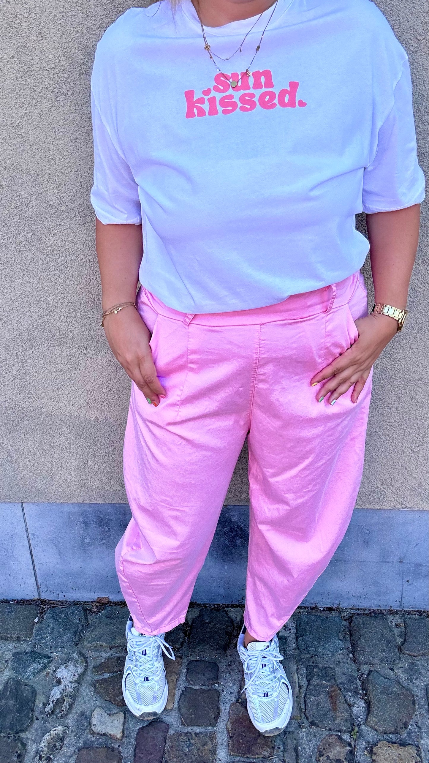 Pink comft balloon pants