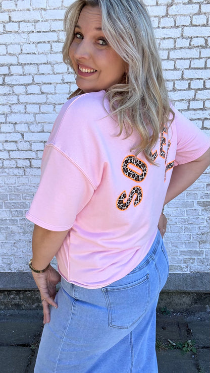 Soleil shirt leopard - Roze
