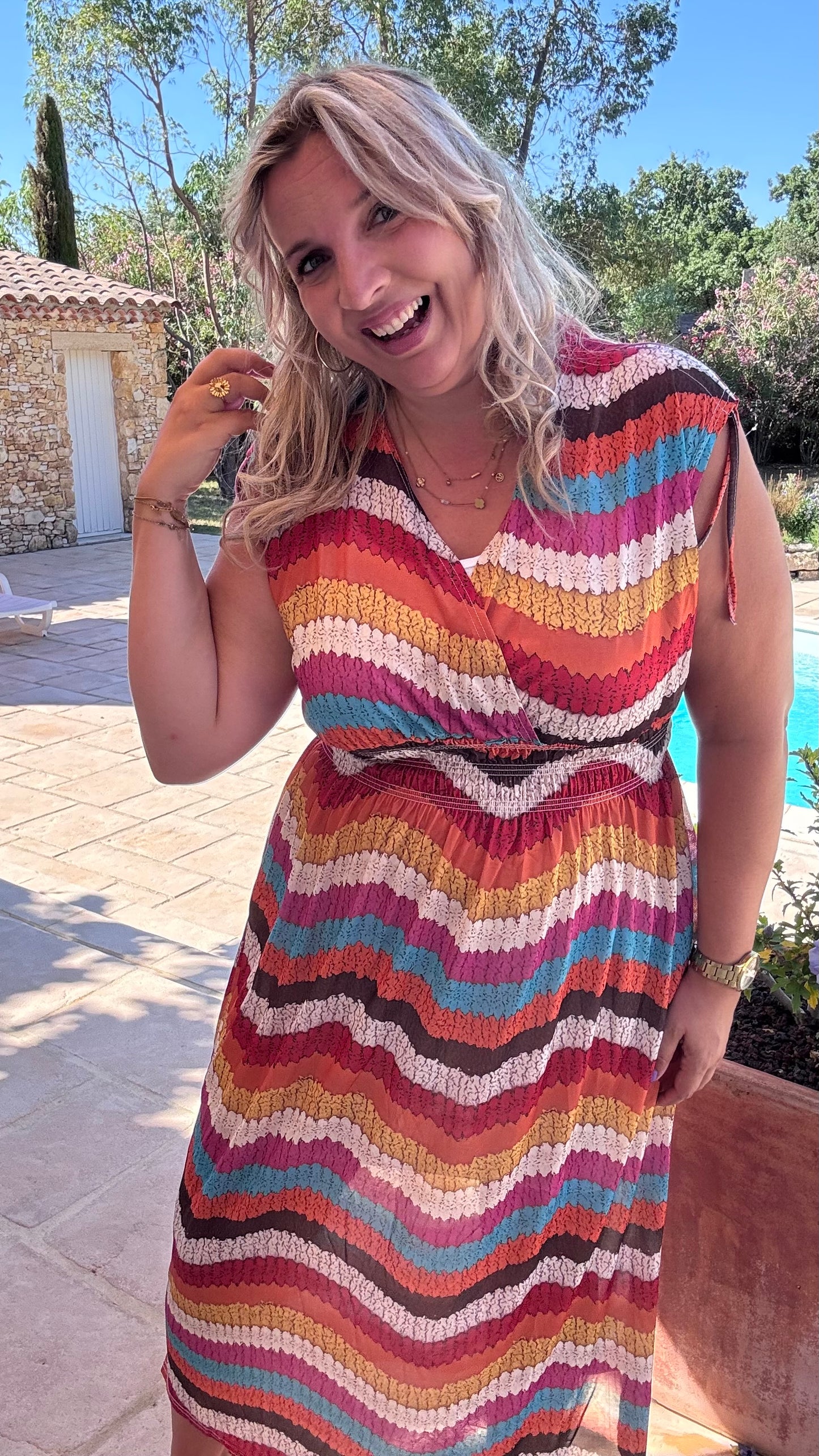 Every Woman Dress - Aztec glow (oranje/turkoois)