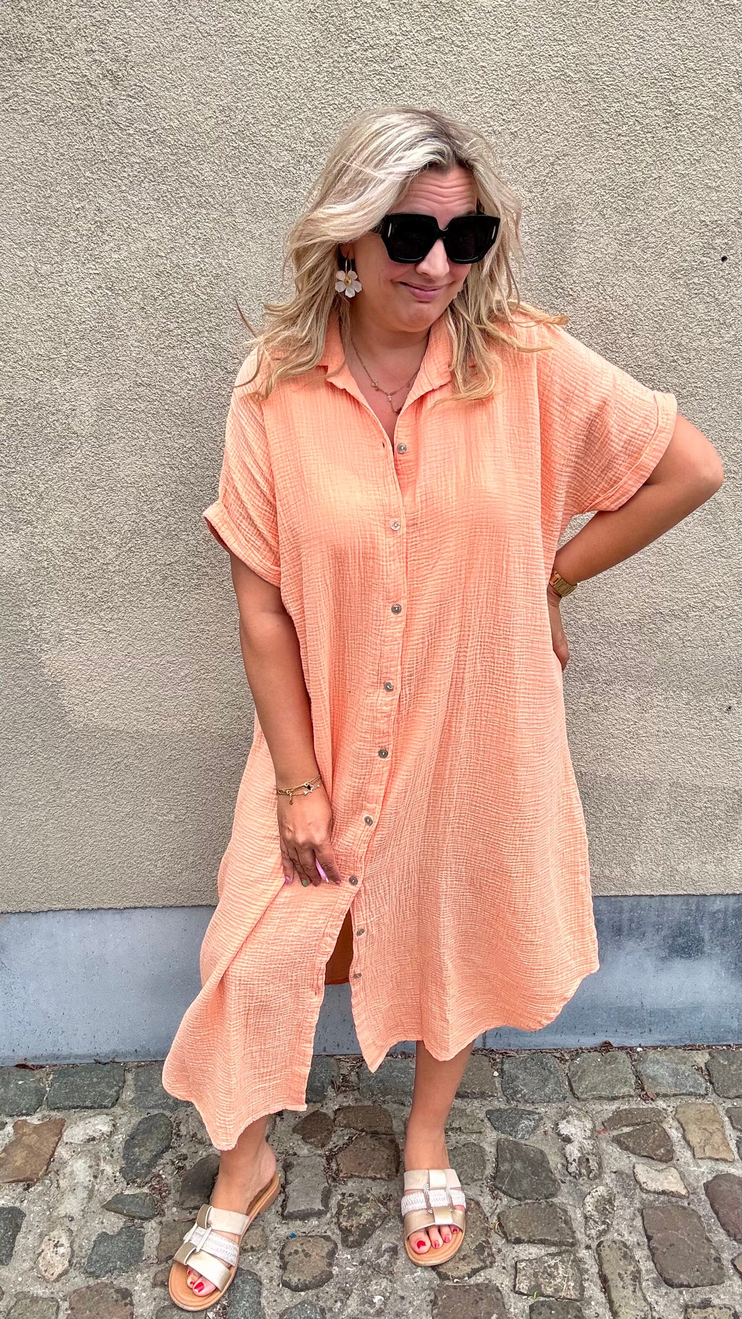 Justine jurk - Peach