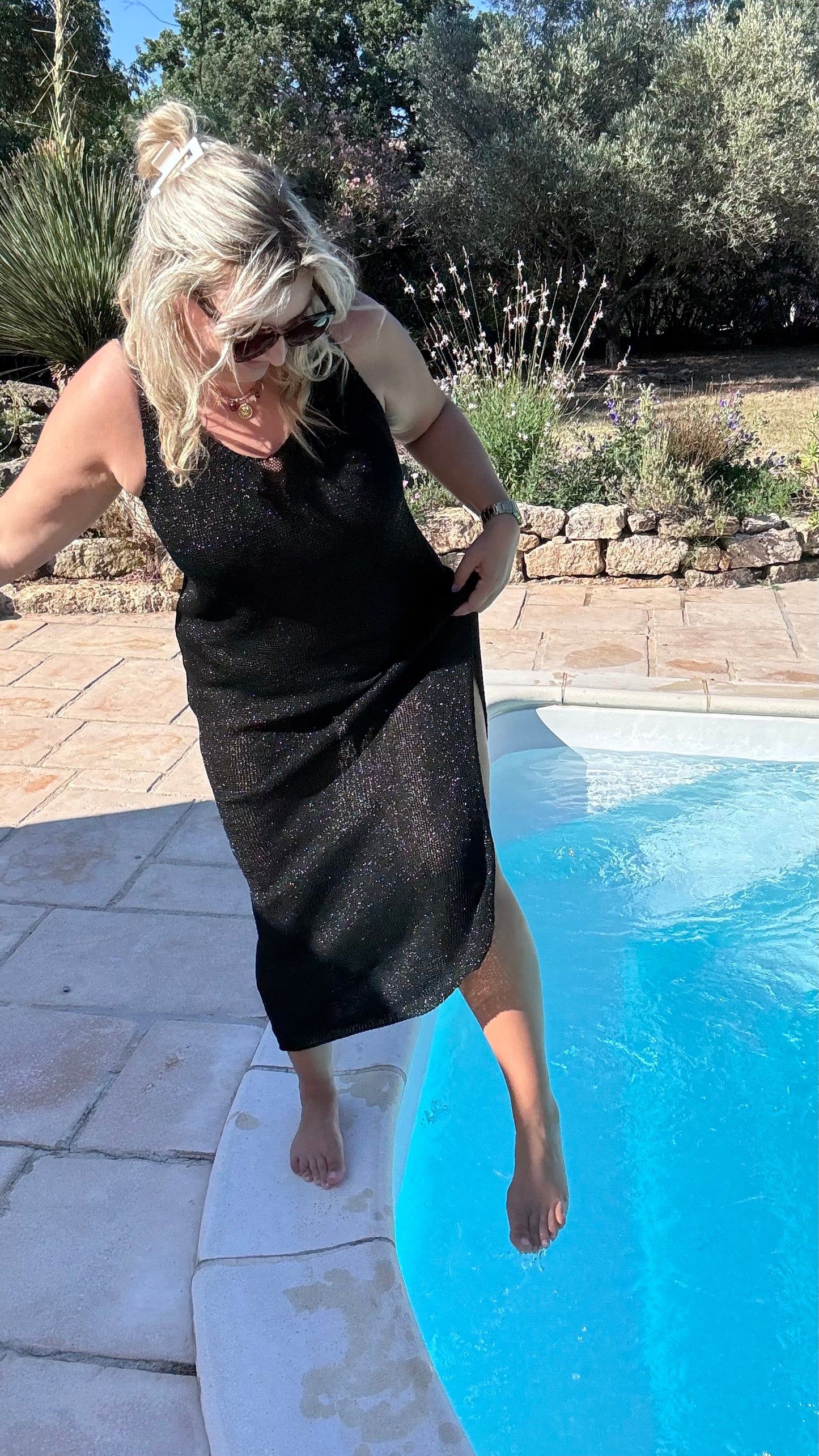 Beach cover-up dress (zwart)