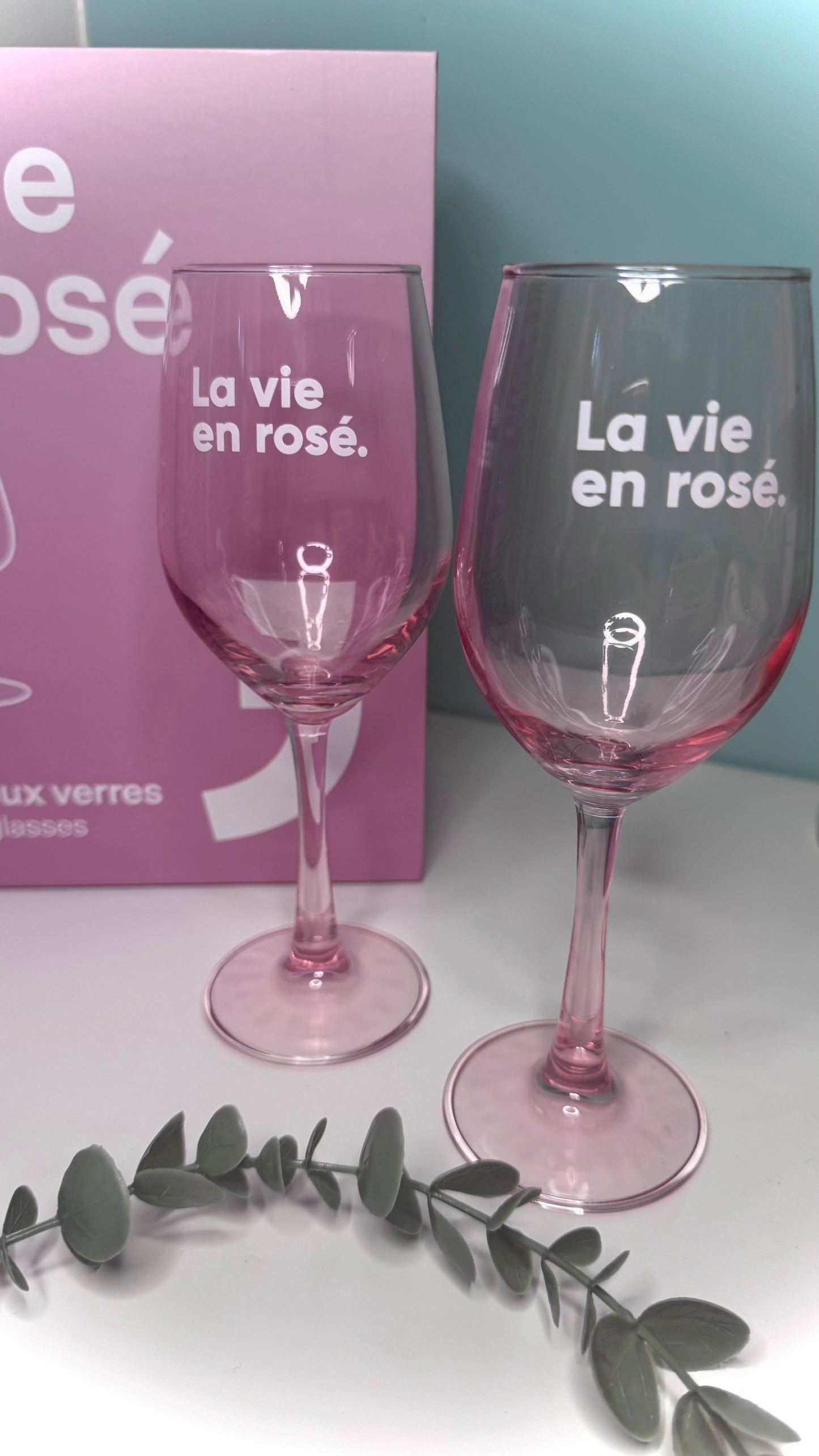 La vie en rosé - Set van 2 wijnglazen