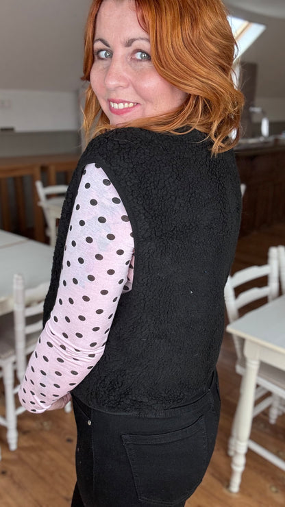 Teddy gilet - Zwart