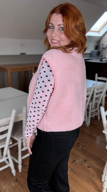 Teddy gilet - Roze