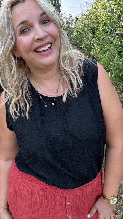 Effen top - Zwart