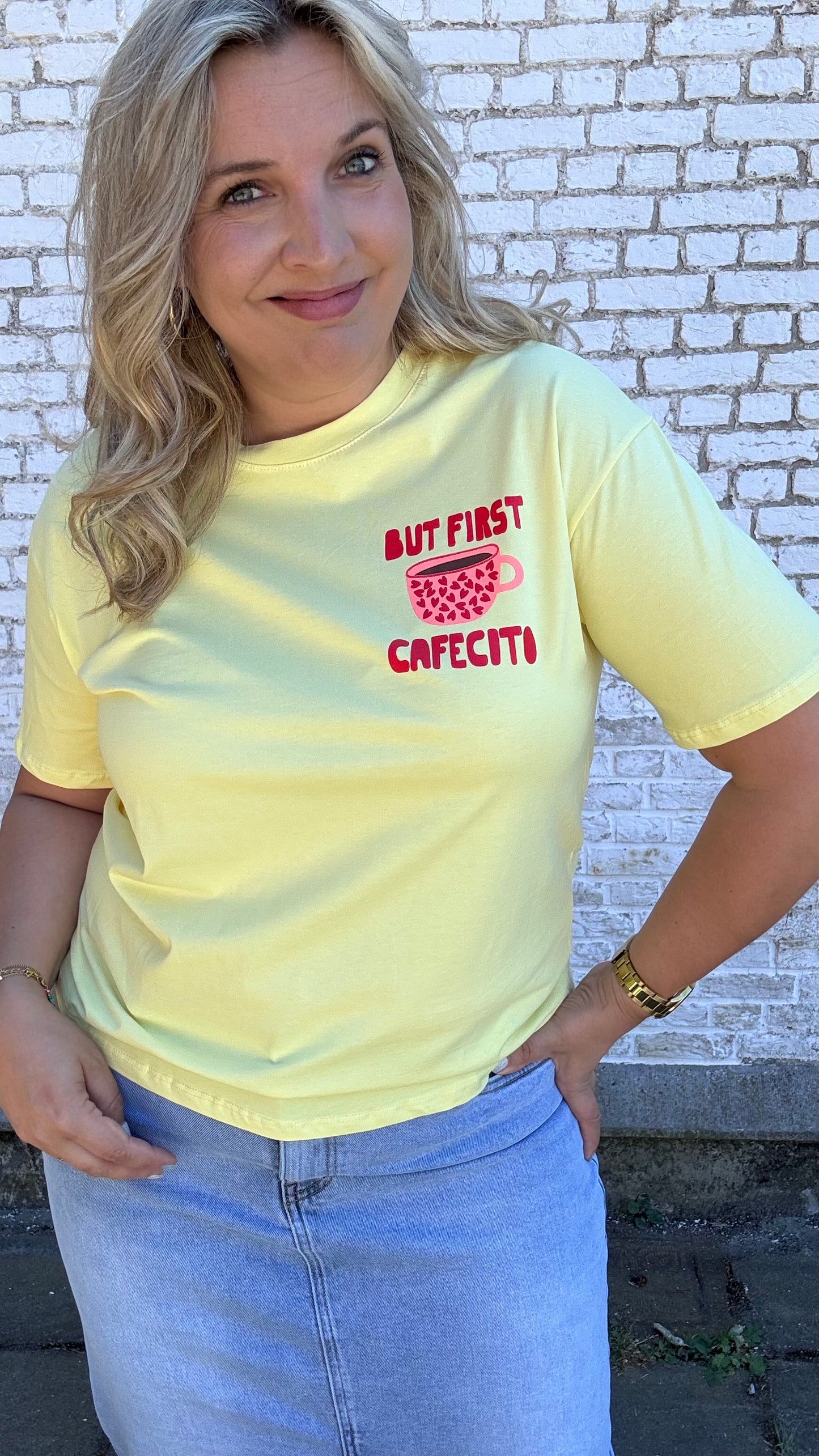 Cafecito shirt - Geel