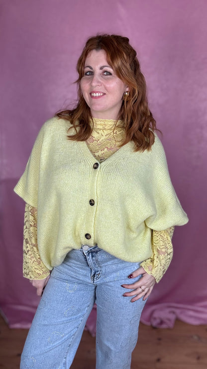 Candy cardigan - Pastelgeel