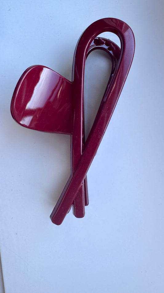 Haarspeld big bow burgundy