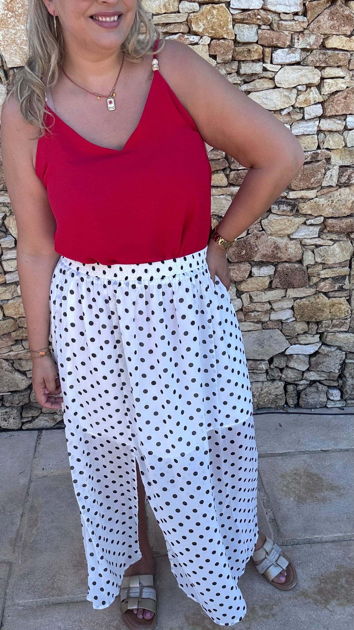 Polkadot rok - Wit