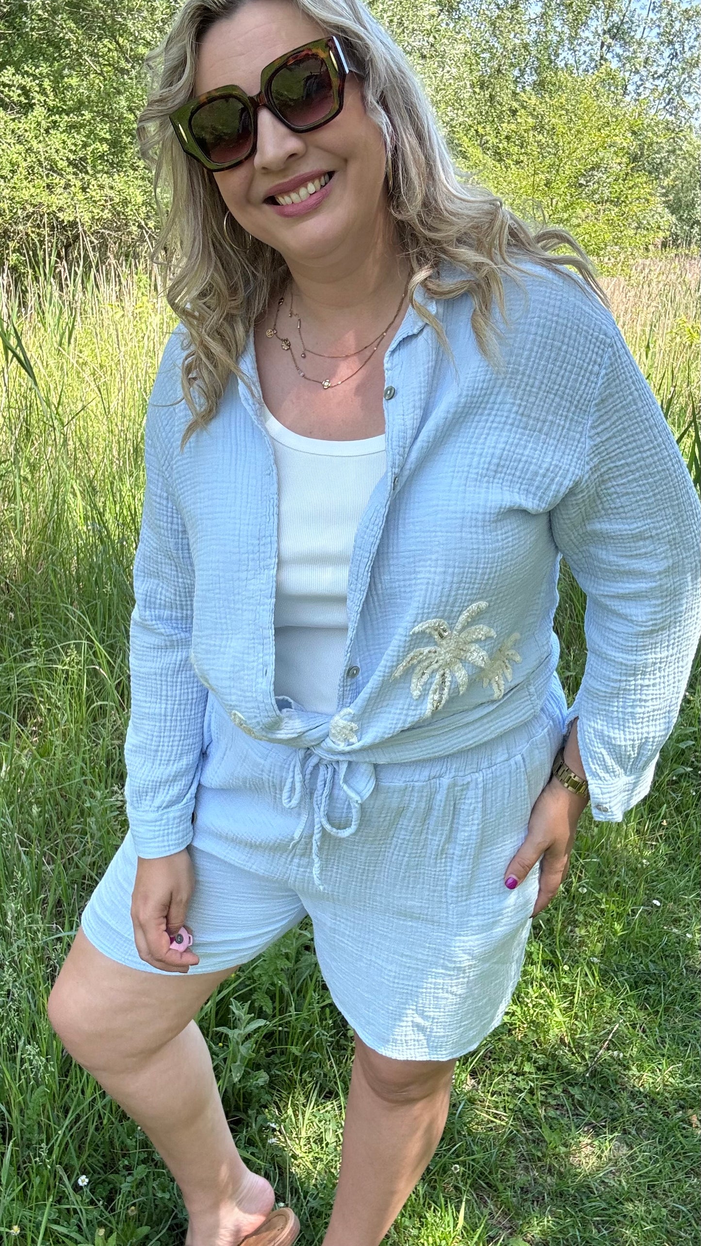 Palm breeze blouse - Blauw