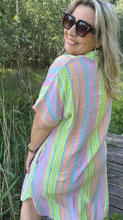 Coastal tetra dress - Blauw