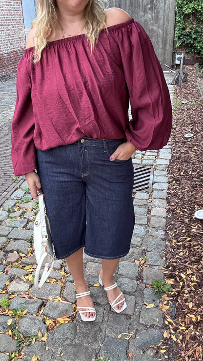 Blue denim jorts