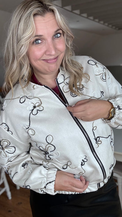 Swirl suède bomber  - Beige