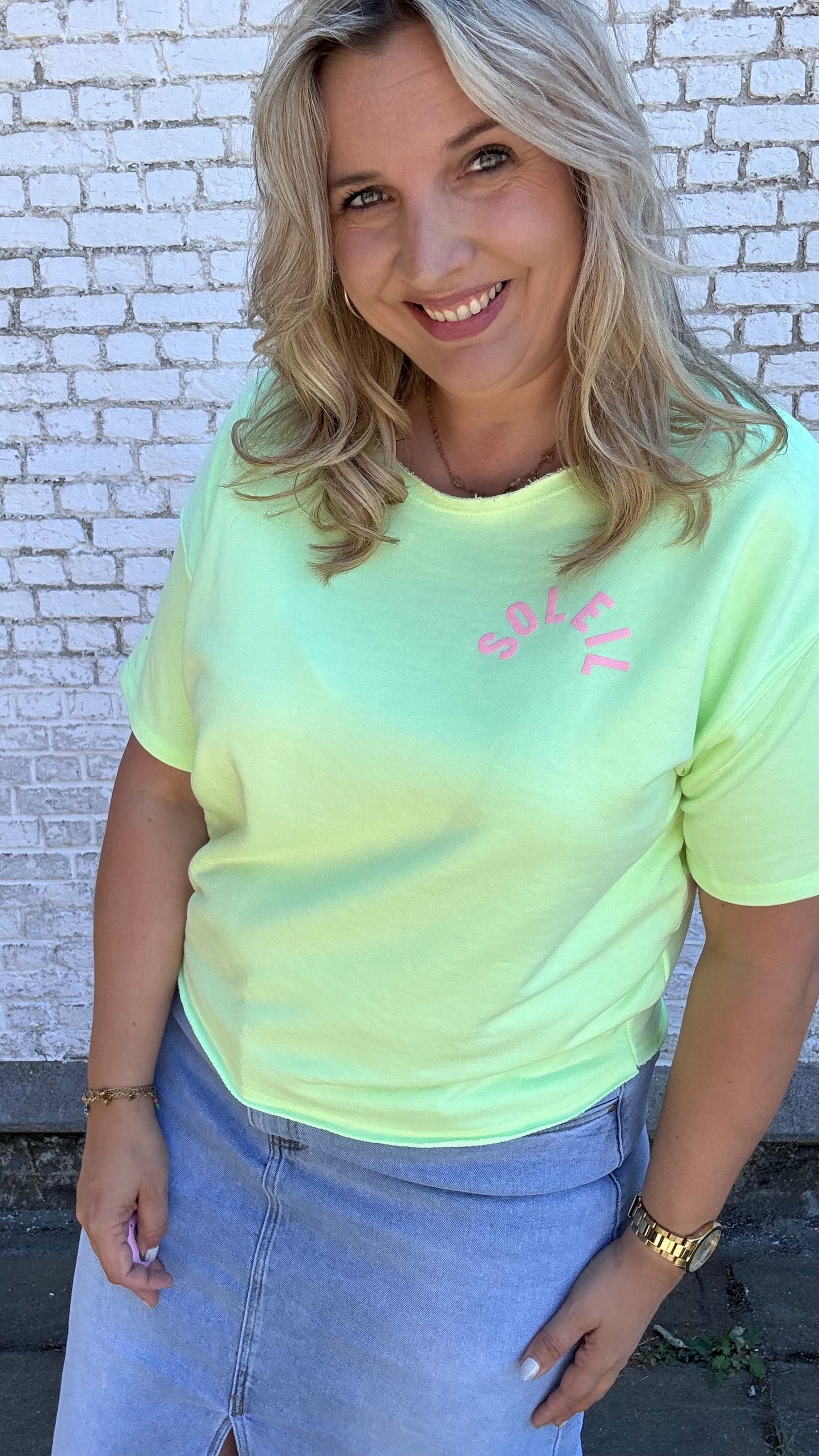 Soleil shirt leopard - Lime