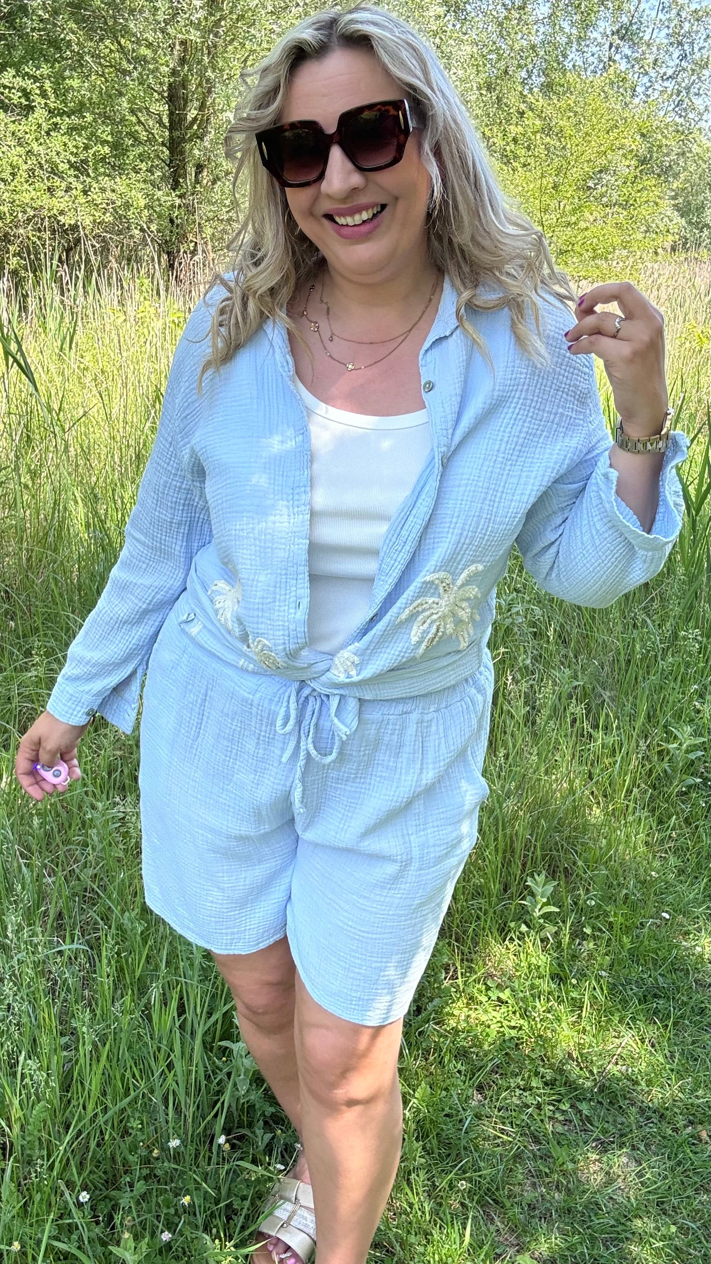 Palm breeze blouse - Blauw