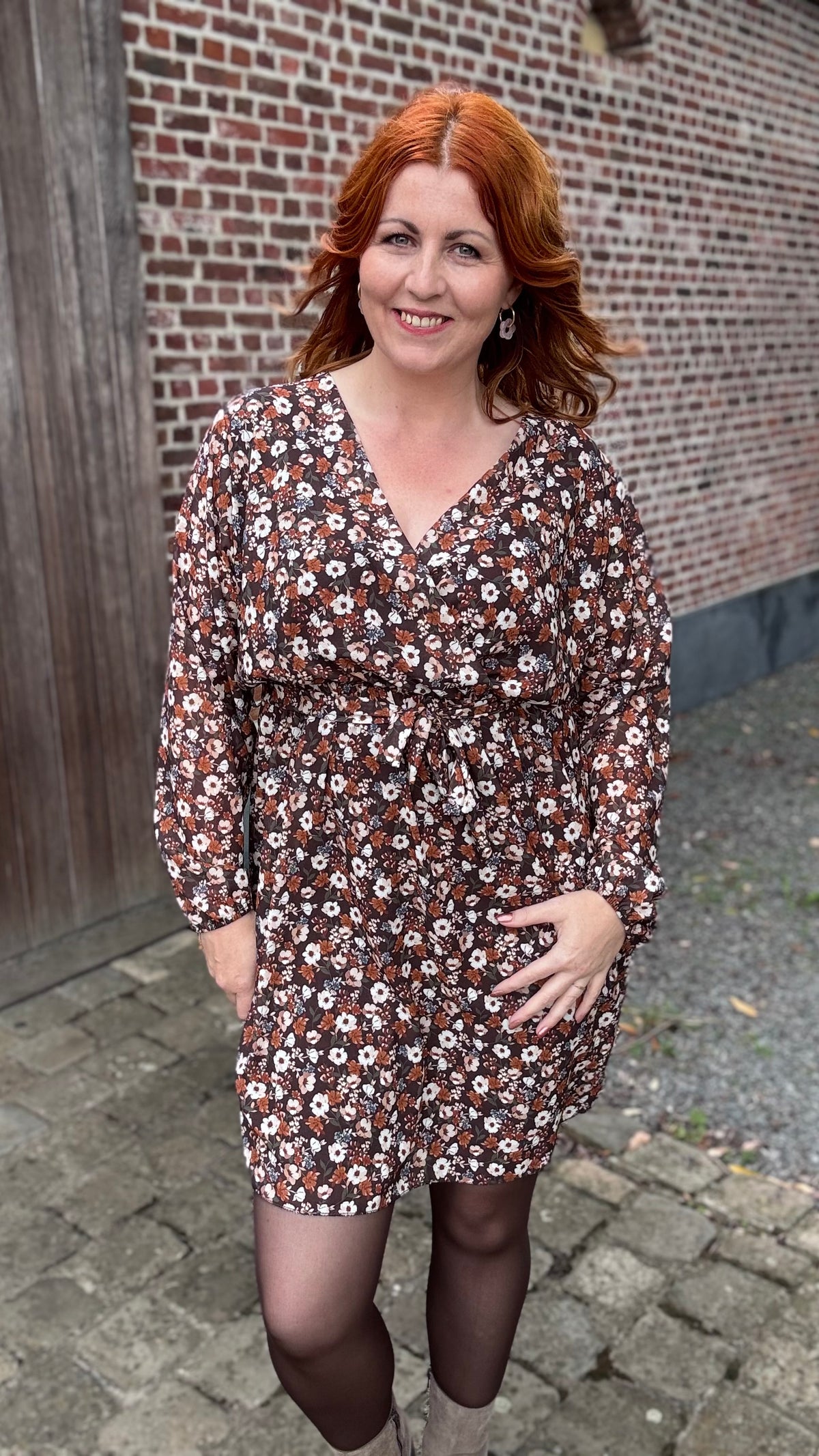 Autumn bloom jurk - Zwart