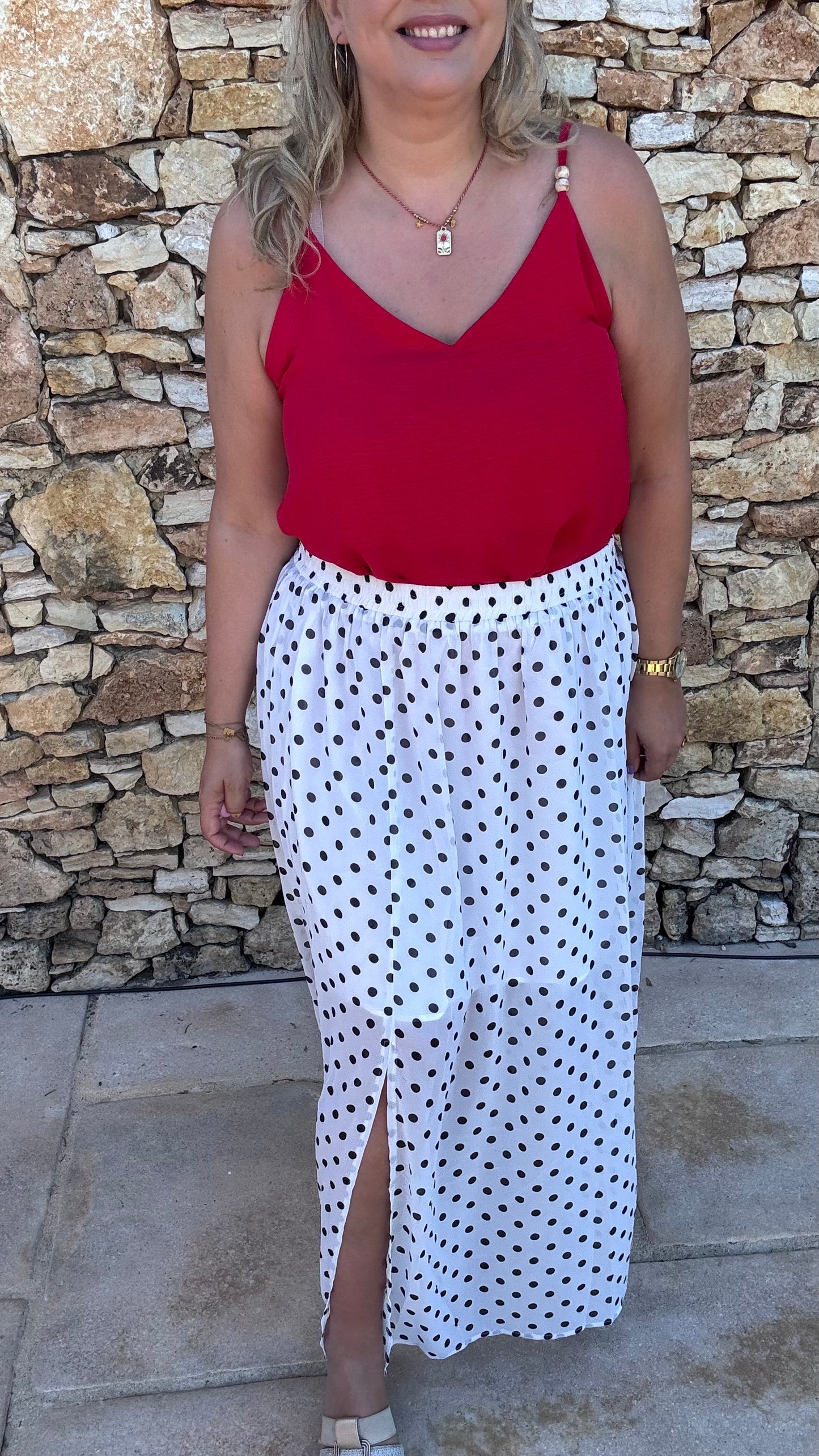 Polkadot rok - Wit