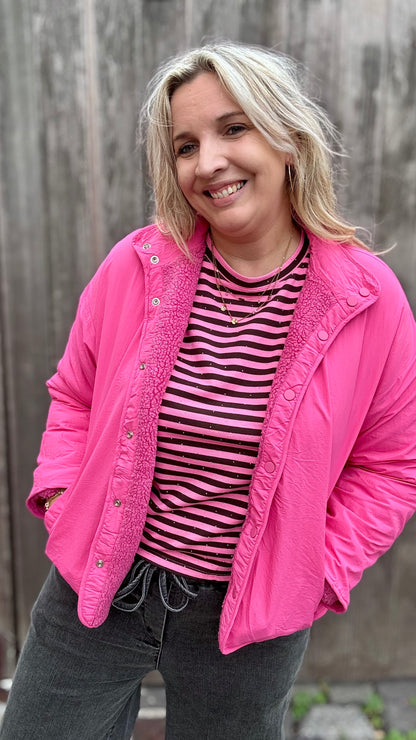 Reversible Teddy Jacket - Roze