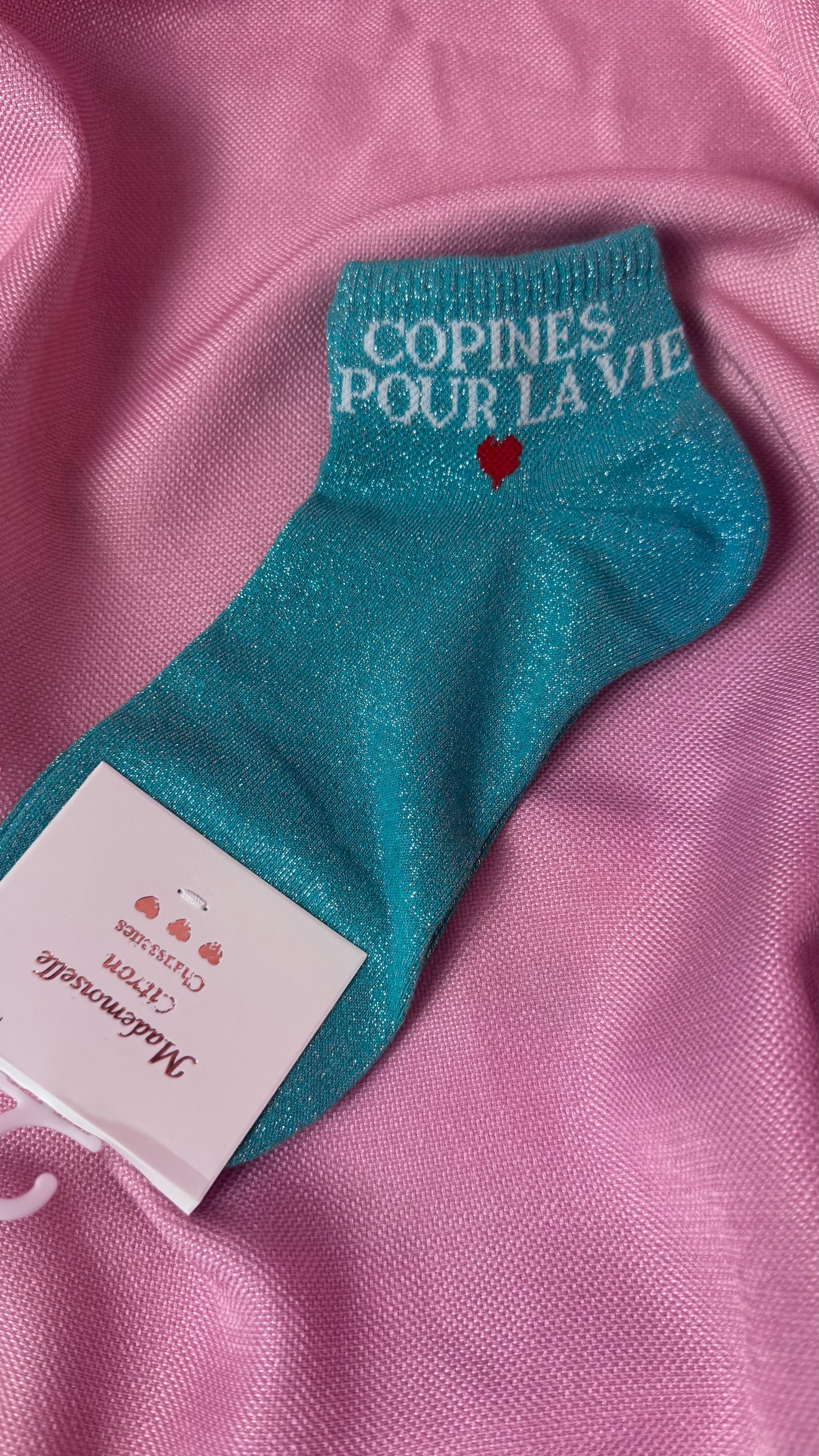 Quote sokken: Copines pour la vie (enkelsokken)