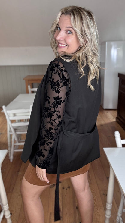 Royal mouwloze blazer - Zwart