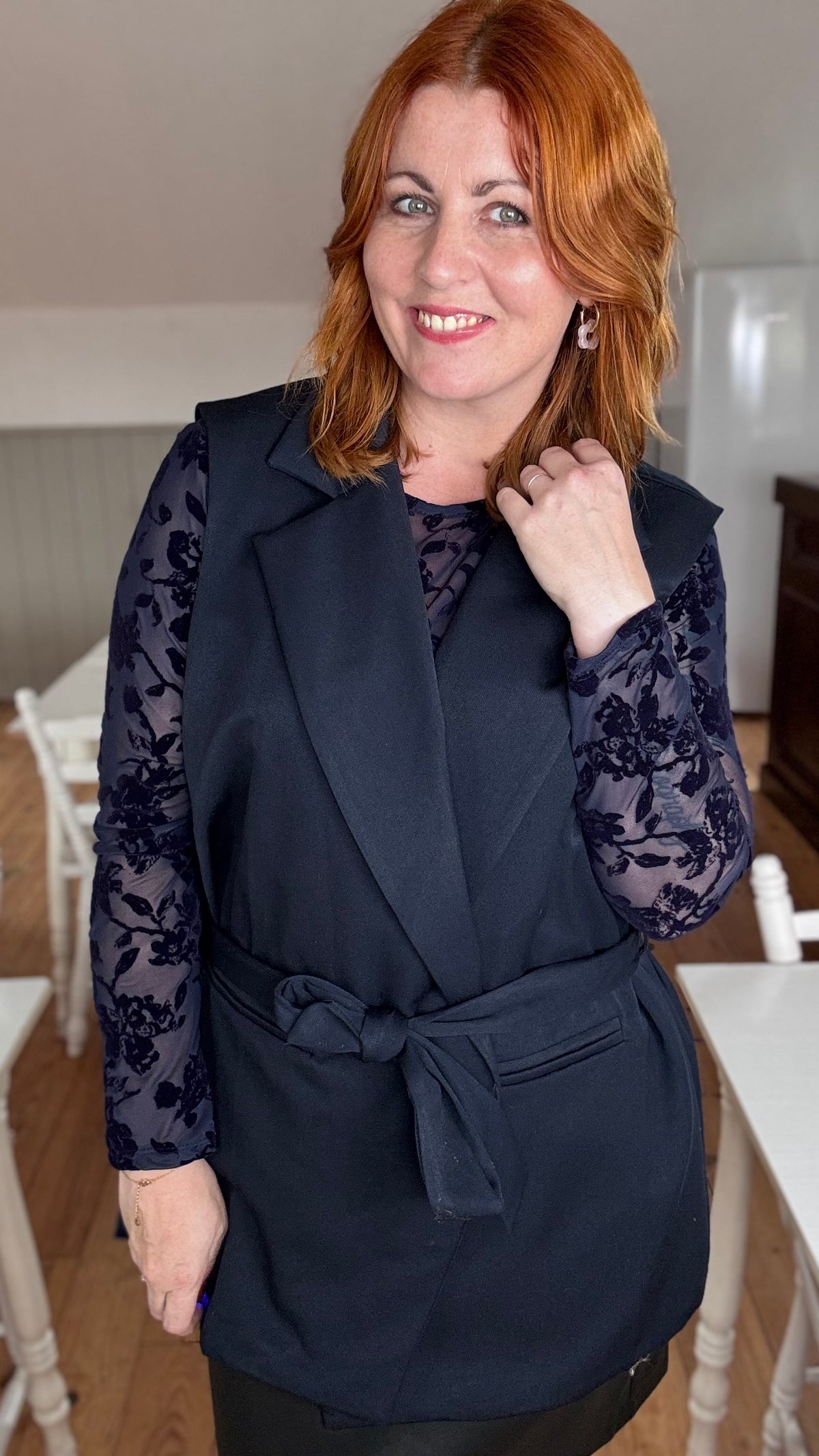 Royal mouwloze blazer - Donkerblauw
