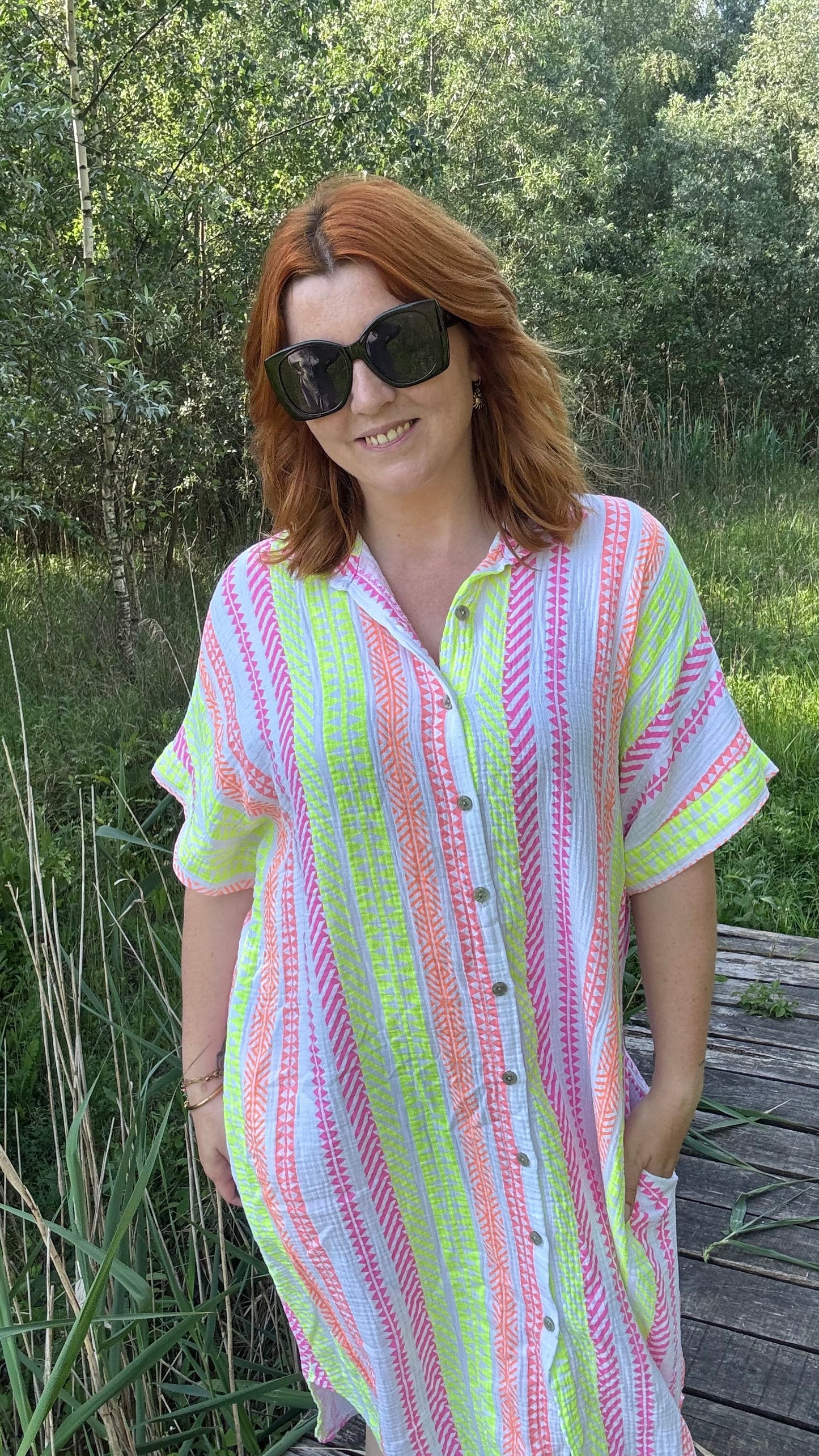 Coastal tetra dress - Wit