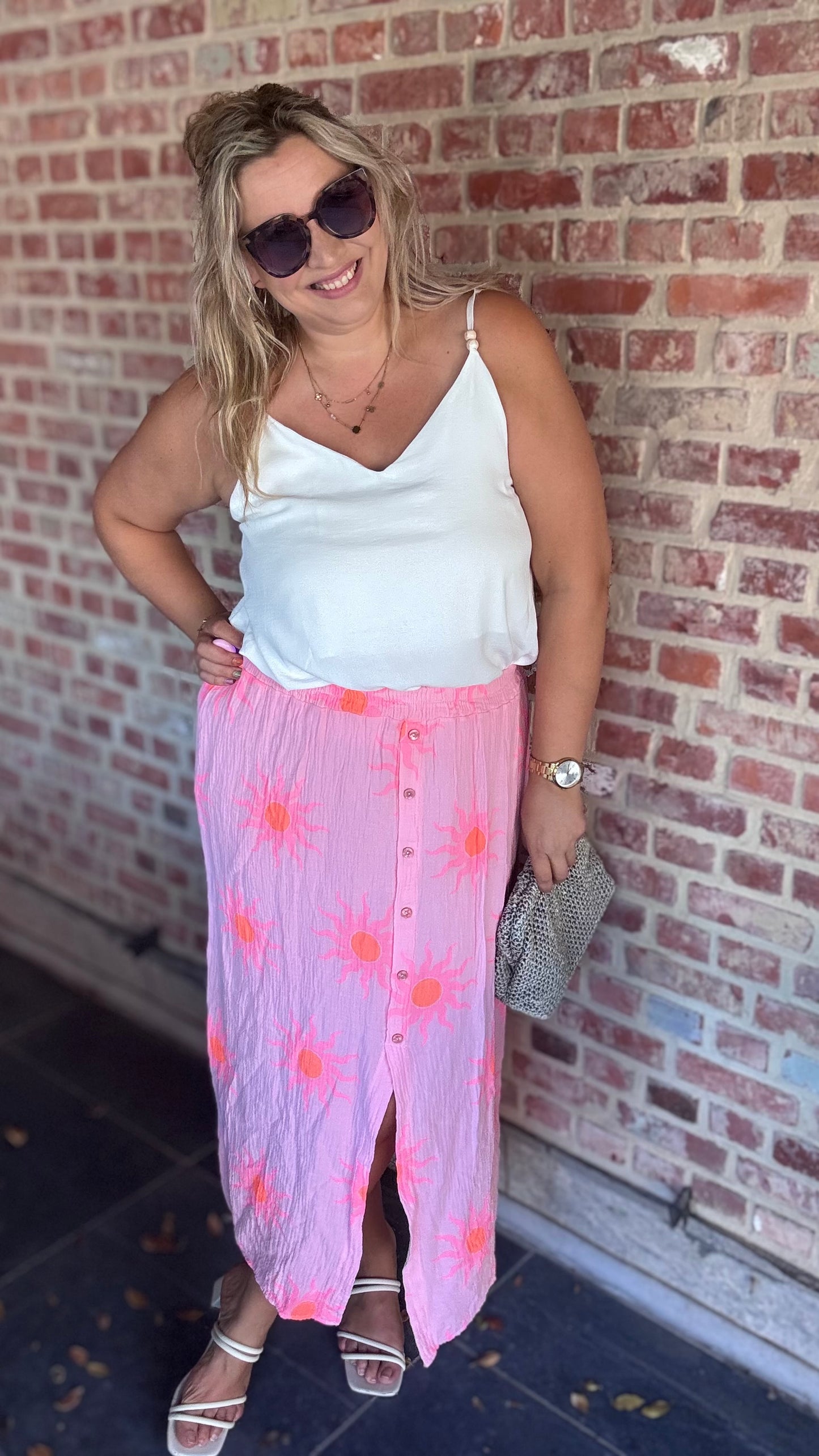 Ruth tetra rok - print roze