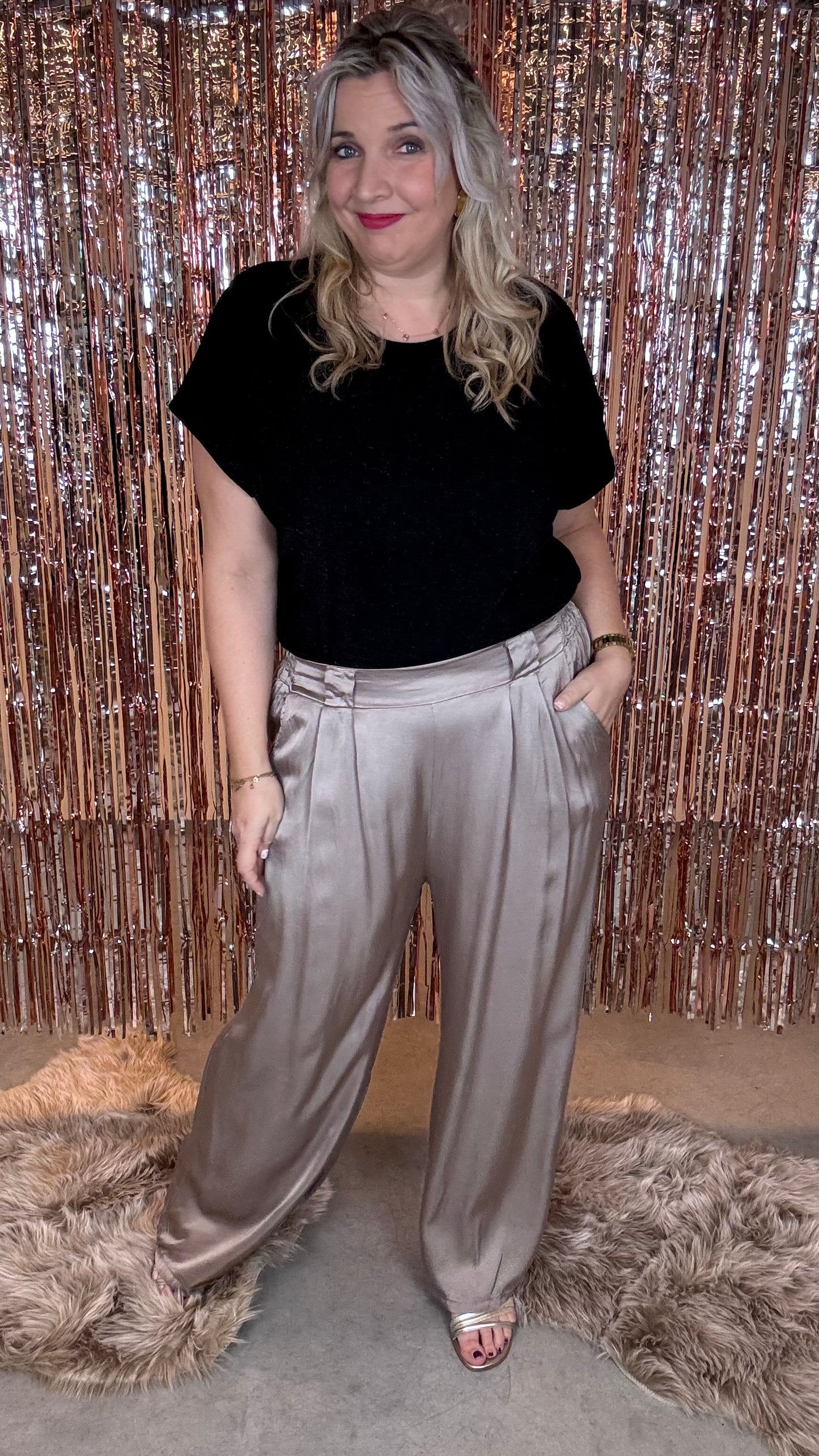 Glamour flow broek - Taupe