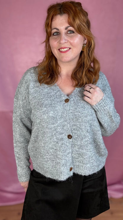 Soft knit cardigan - grijs
