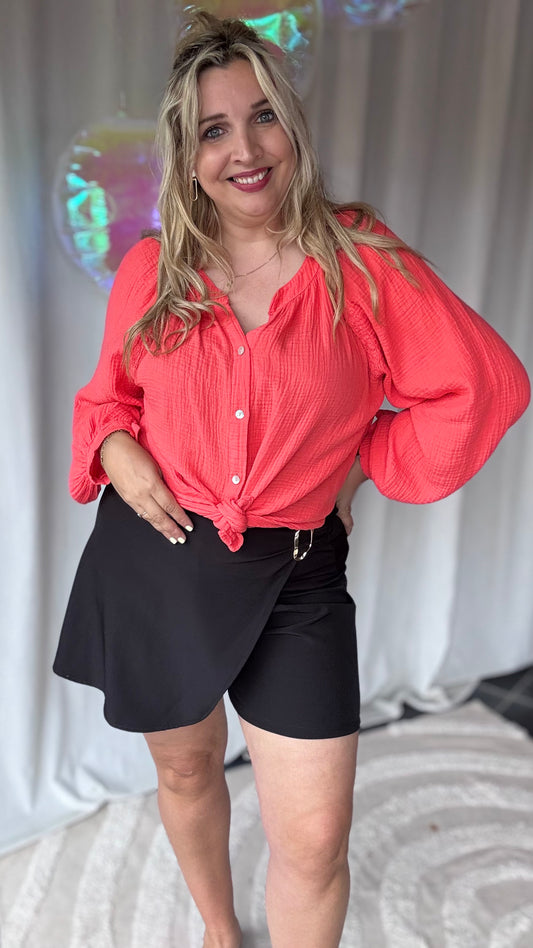 Sofia tetra blouse koraal