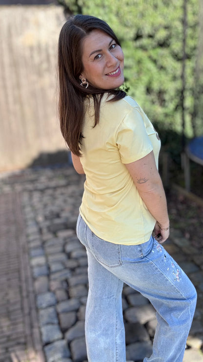 Bisous shirt - Geel