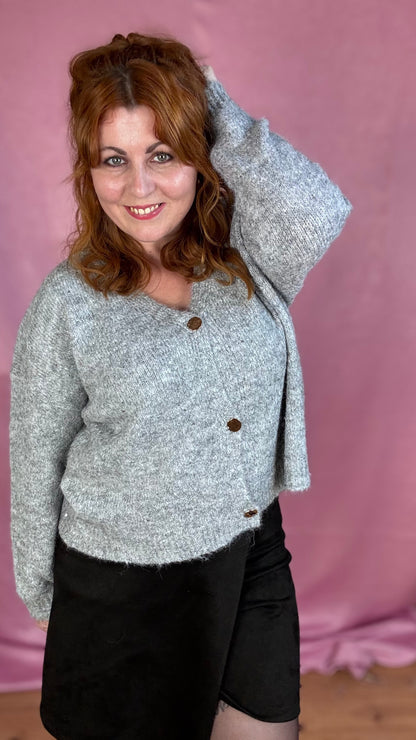 Soft knit cardigan - grijs