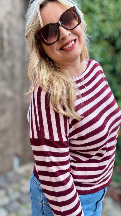 Burgundy blush trui