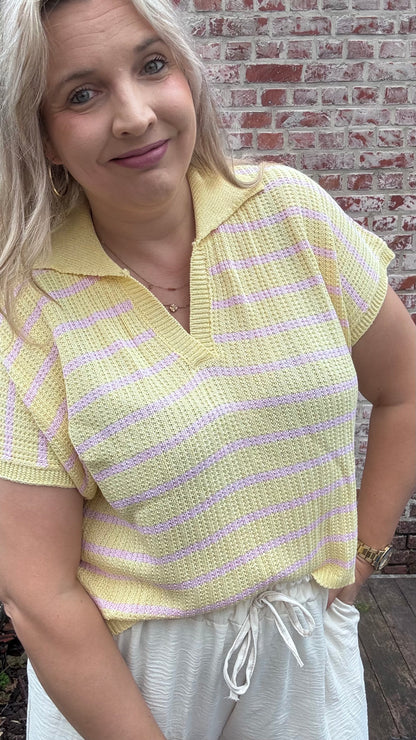 Riva polo - Geel/roze