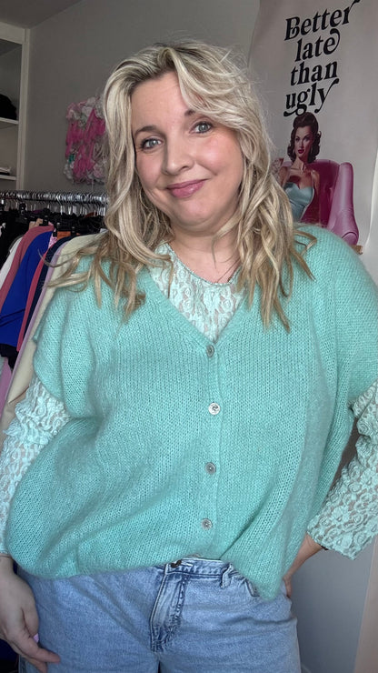 Candy cardigan - Mintgroen