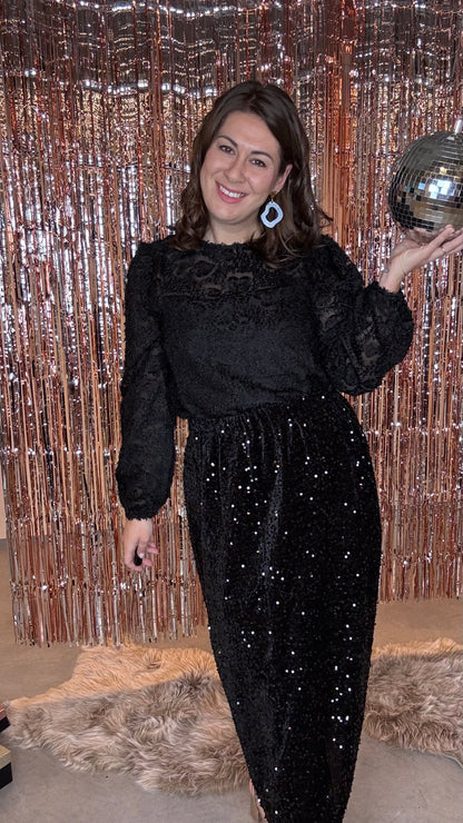 Paillettenrok - Zwart