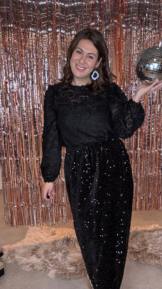 Paillettenrok - Zwart