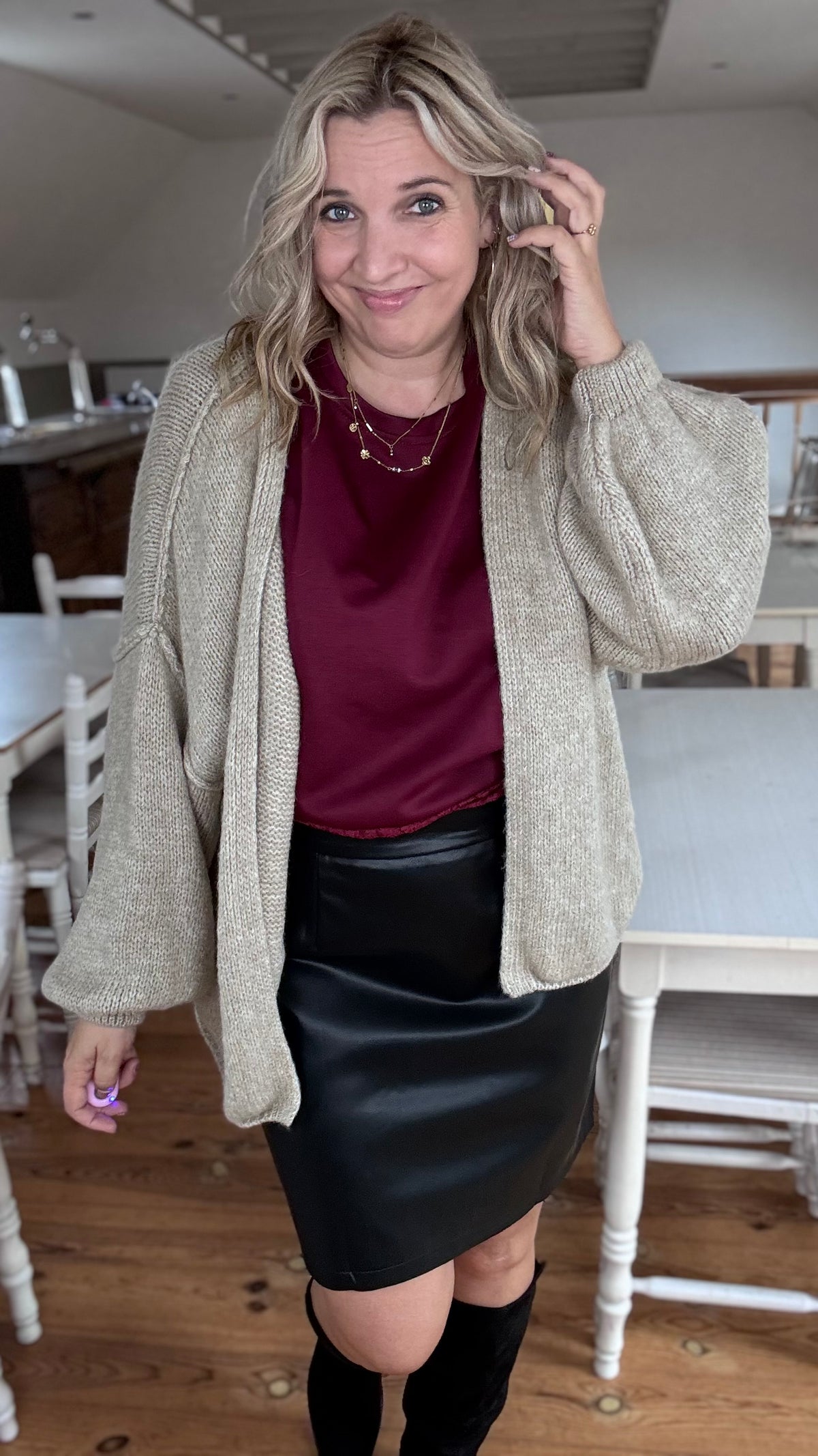Lina leather rok - Zwart