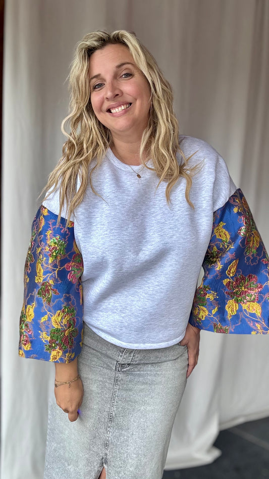 Shimmer sweater - grijs/blauw