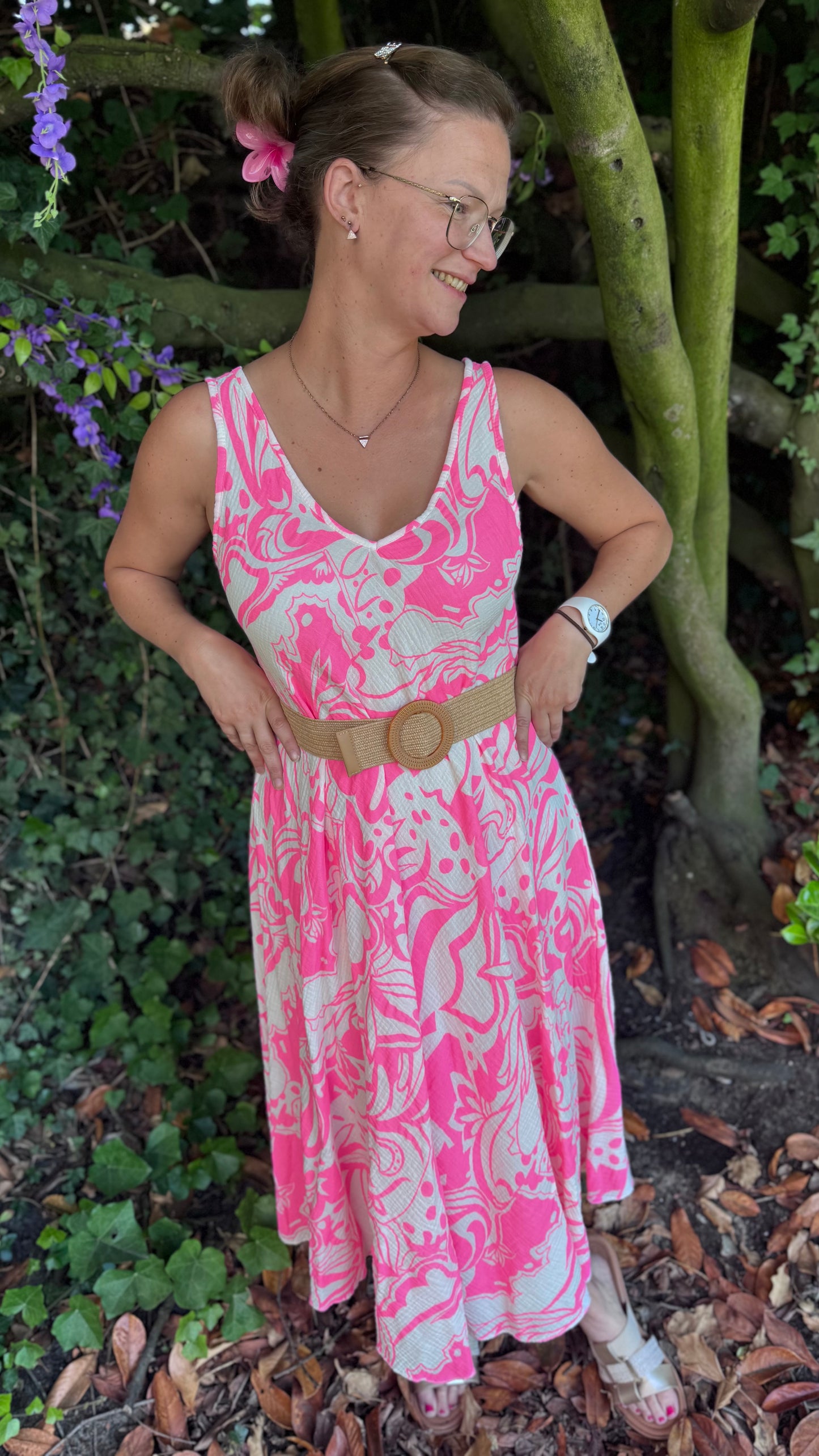 Summer swirl dress roze