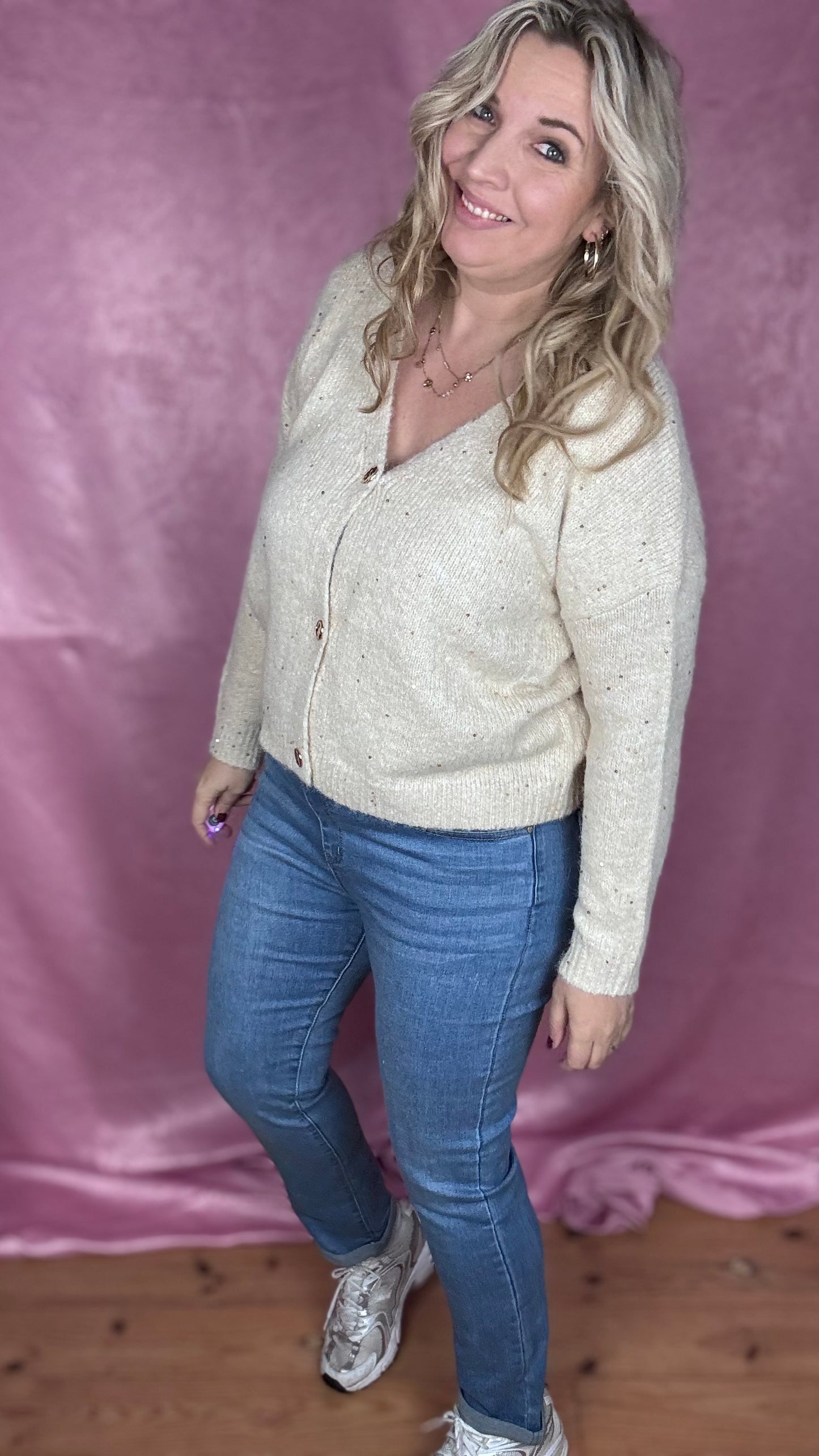 Soft knit cardigan - crème