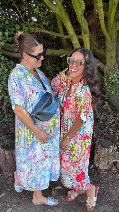 Tropical escape dress - Blauw