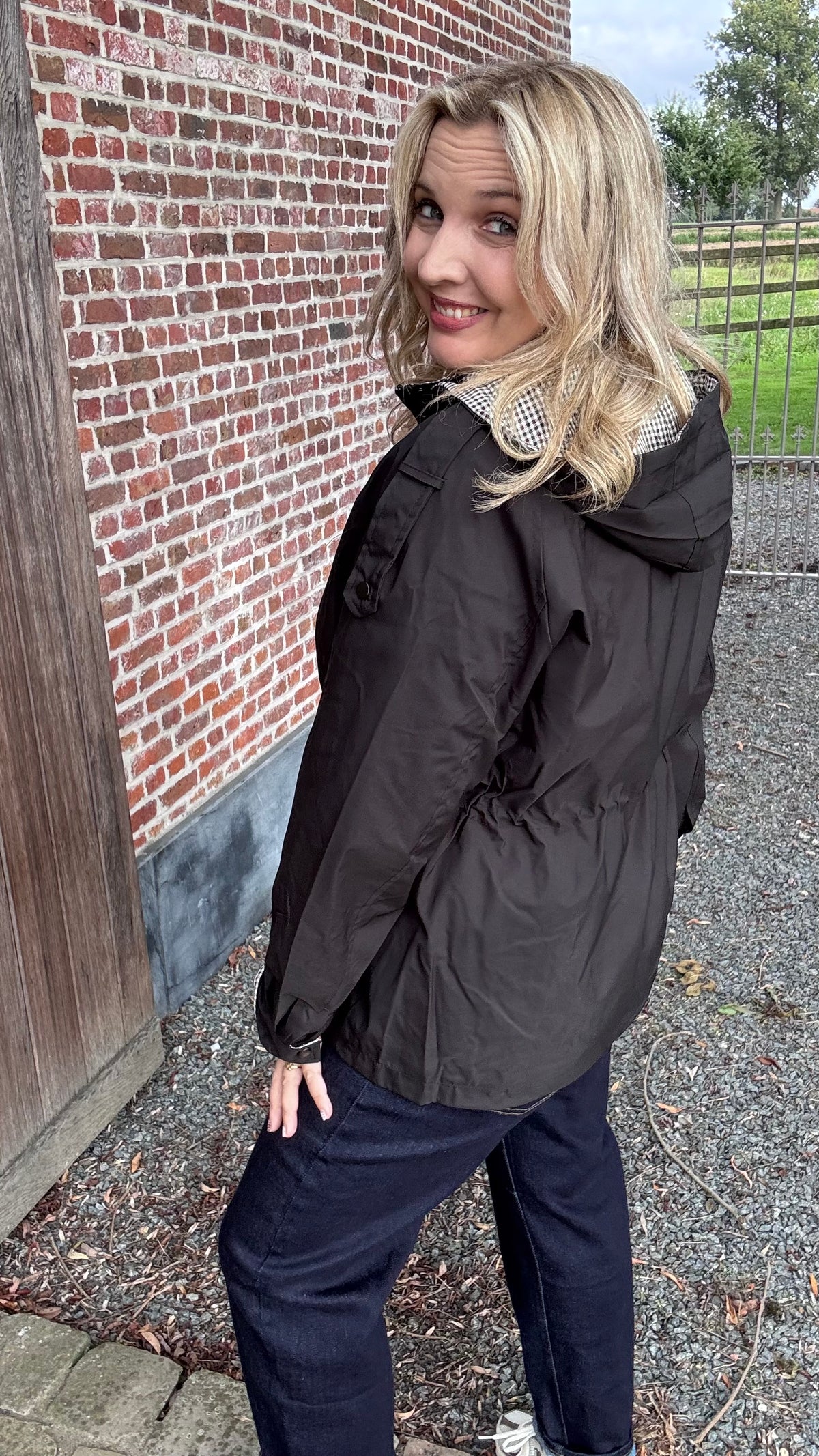 Vichy trenchcoat - Zwart