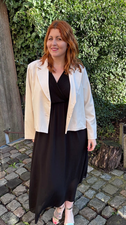 Plissé dress - Zwart
