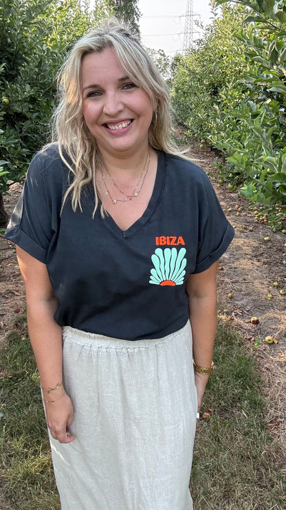 Ibiza sunset shirt - Zwart