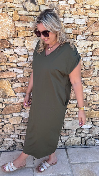 Adèle Sweaterjurk - Kaki