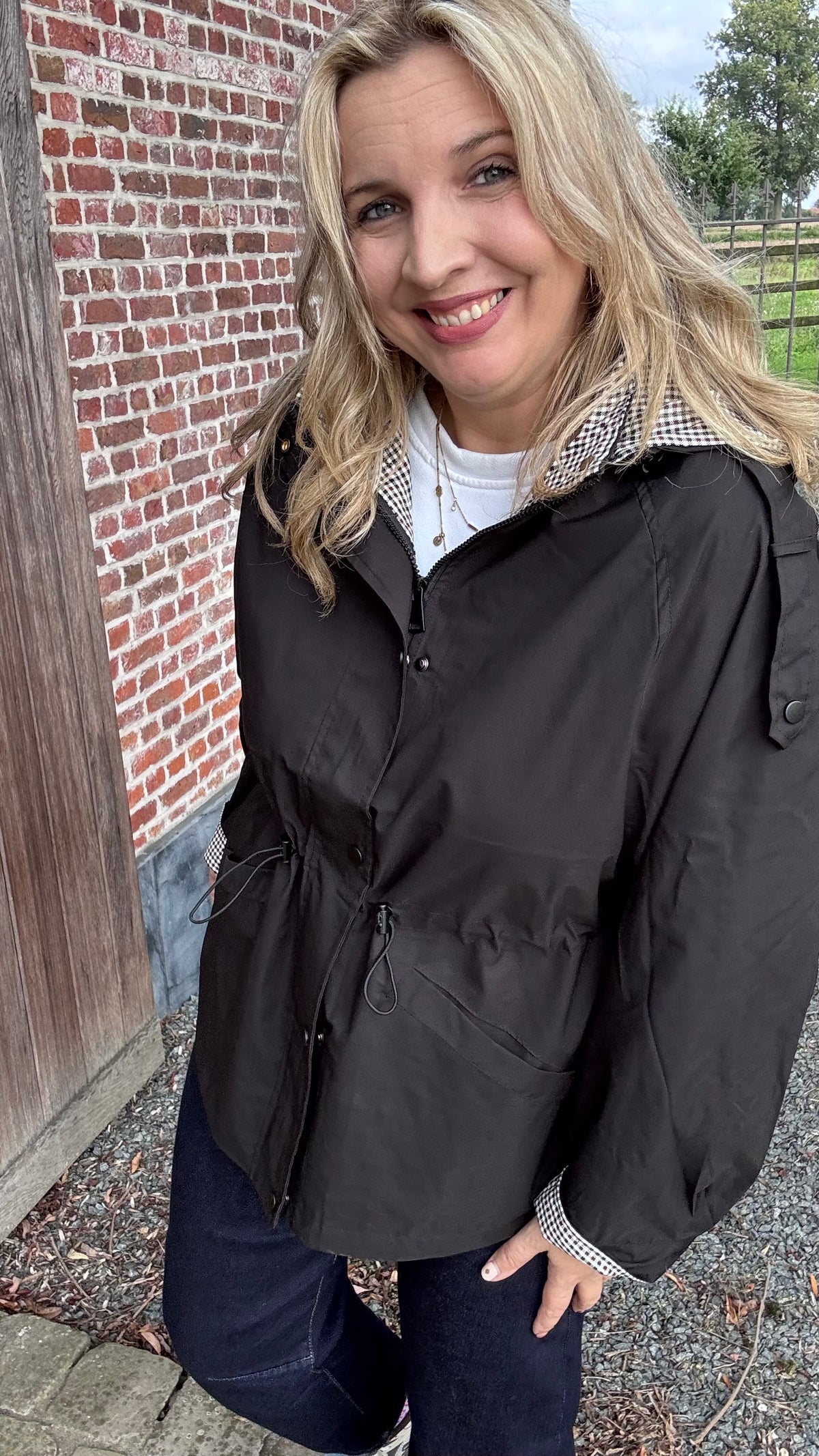 Vichy trenchcoat - Zwart