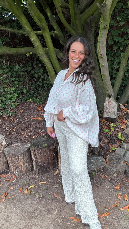 Dots tetra blouse - Roze