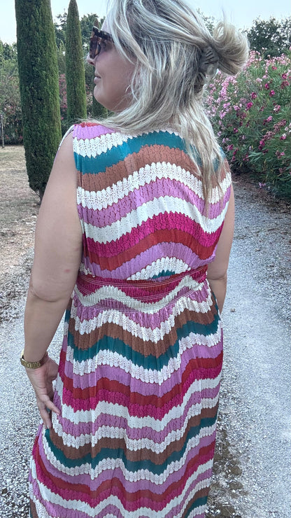 Every Woman Dress - Aztec glow (roze/groen)